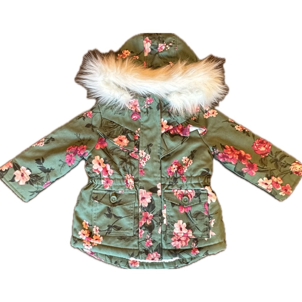 The Children’s Place Sherpa Lined Faux Fur Hooded Winter Jacket EUC